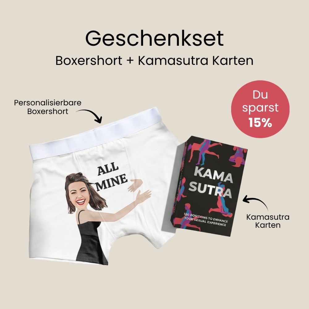 Geschenkset Boxershorts und Kamasutra Karten