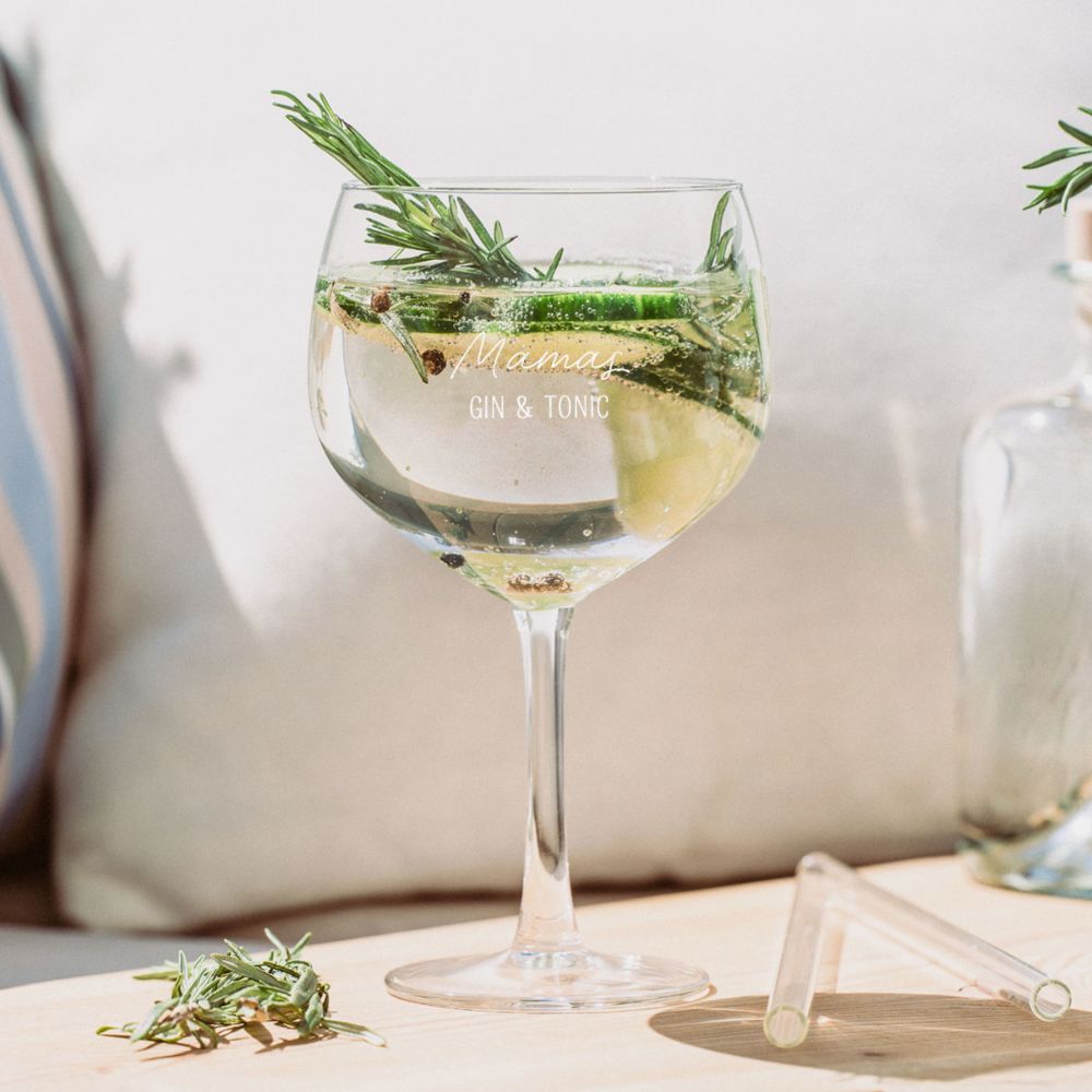 Personalisierbares Gin Glas mit Text