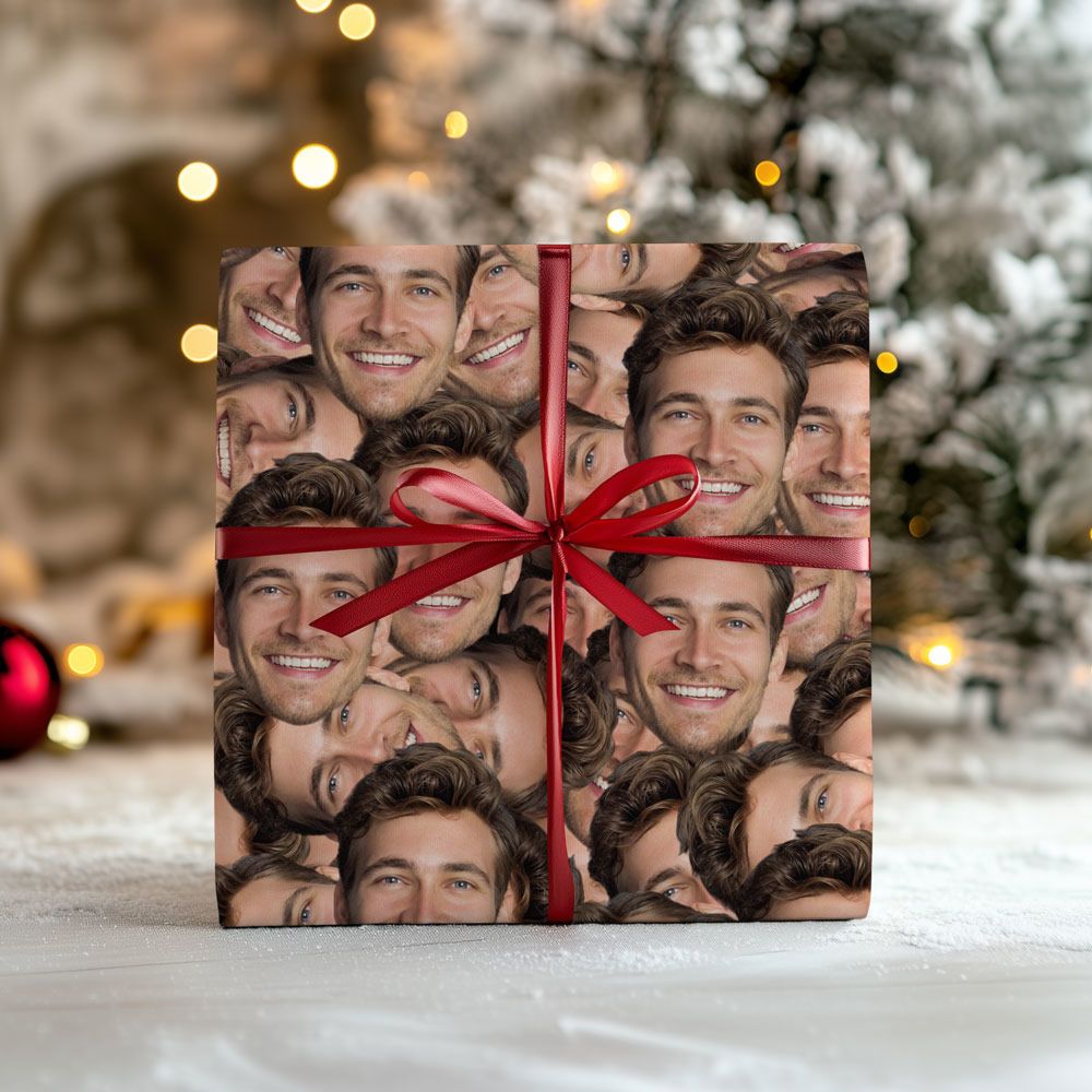 Personalisierbares Geschenkpapier mit Gesicht