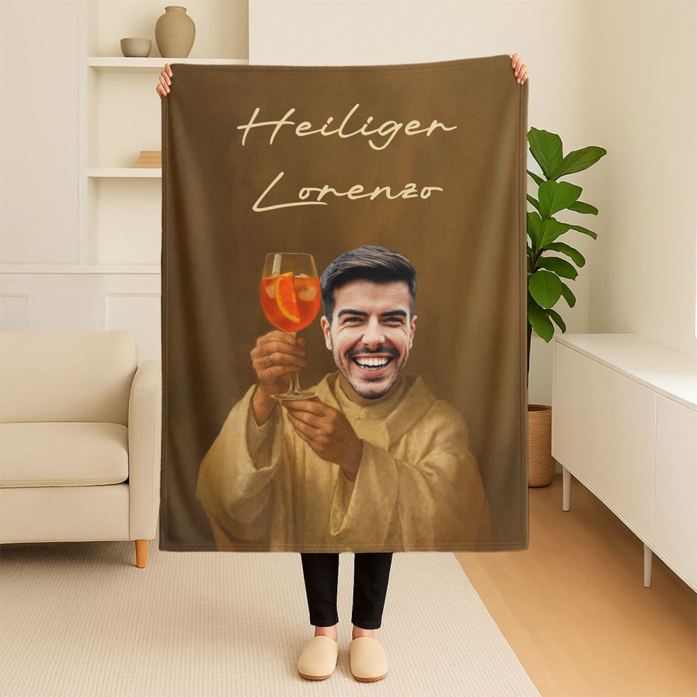 Personalisierbare Aperol Decke mit Gesicht