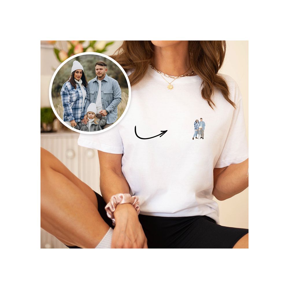 Personalisierbares T-Shirt mit kleiner Illustration
