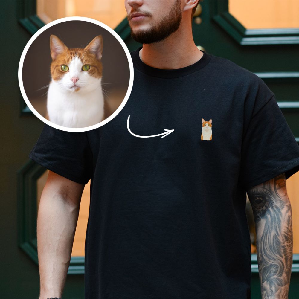 Personalisierbares T-Shirt mit kleiner Illustration