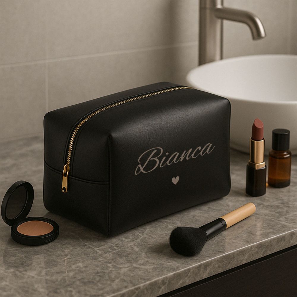 Personalisierbare Kosmetiktasche mit Name und Symbol