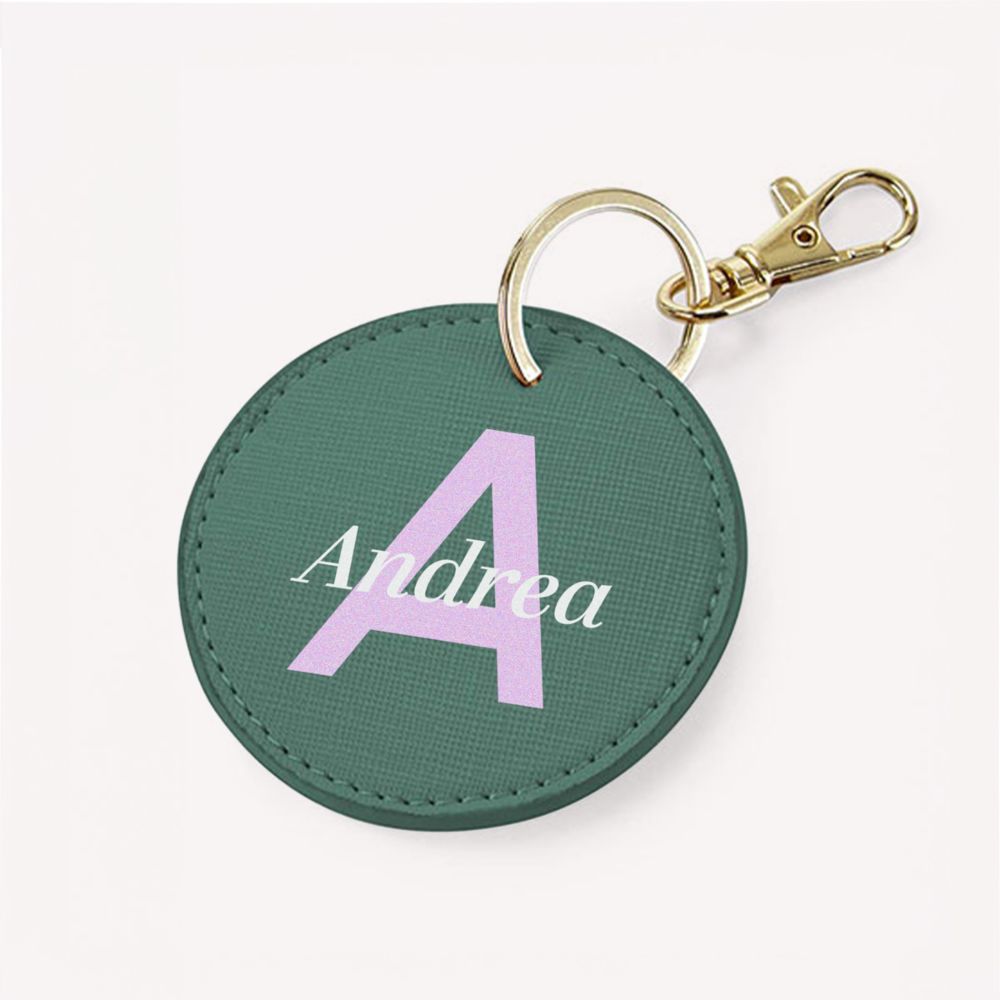 Personalisierbarer Schlüsselanhänger Rund mit Monogramm
