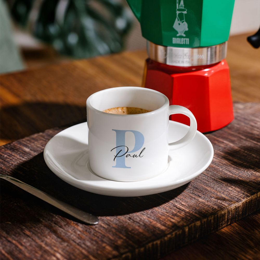 Personalisierbare Espresso Tasse 2er-Set mit Monogramm