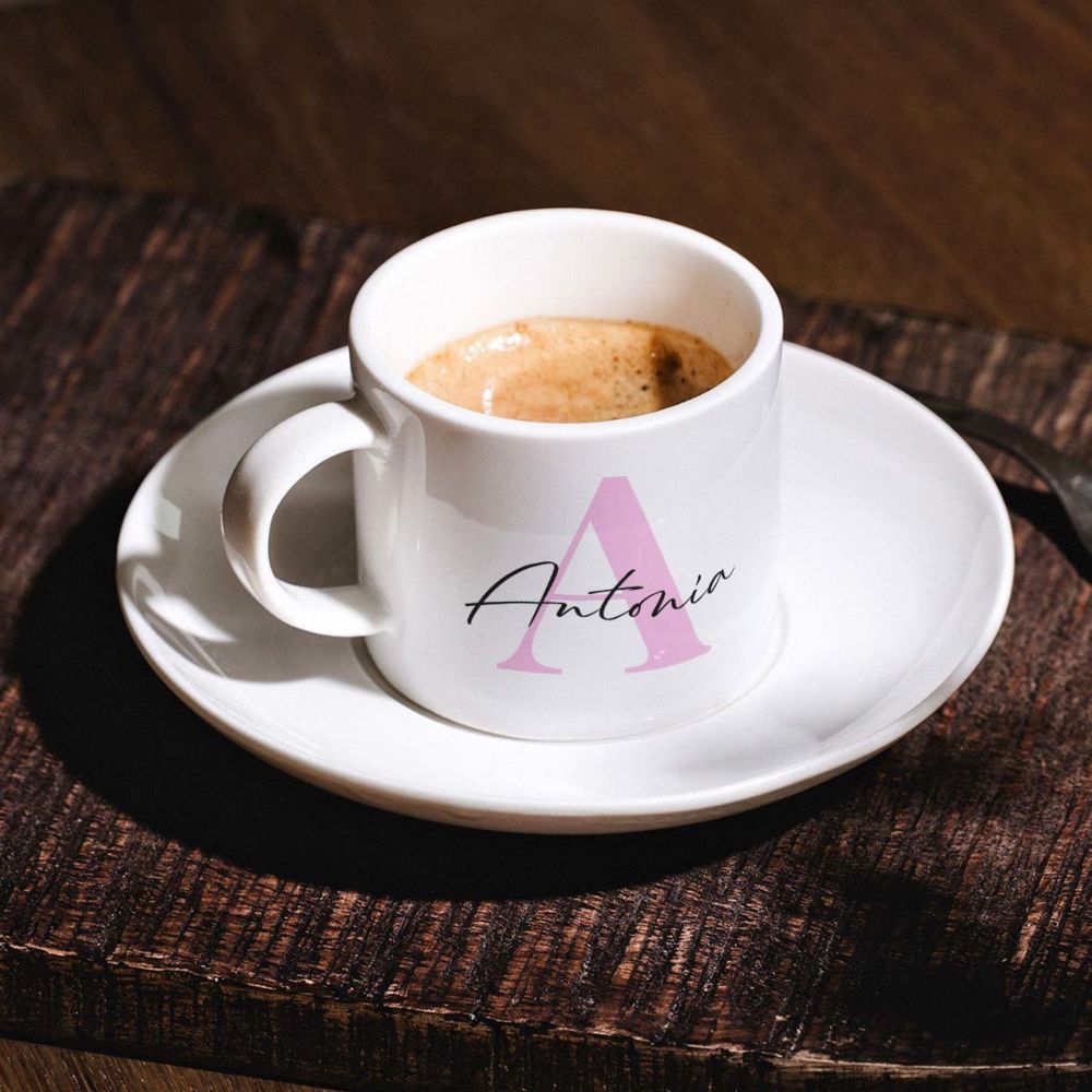 Personalisierbare Espresso Tasse 2er-Set mit Monogramm