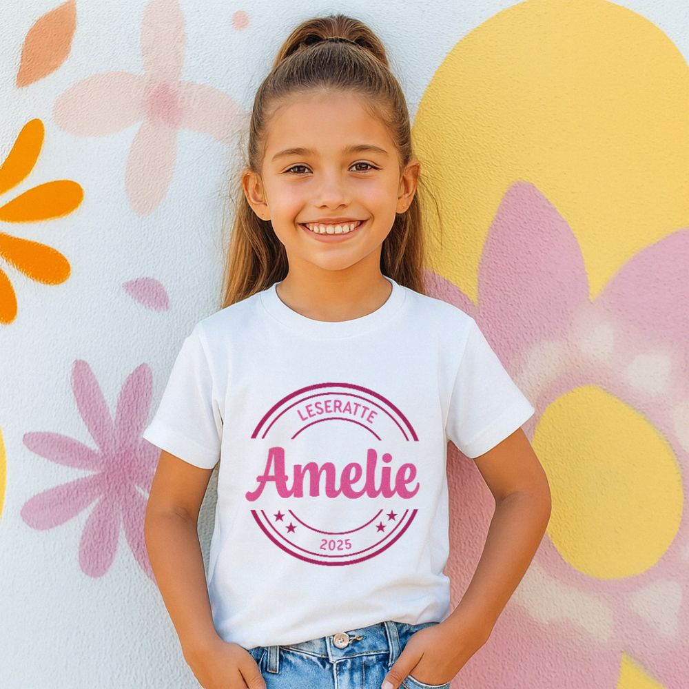 Personalisierbares Kinder T-Shirt mit Kreis und Text