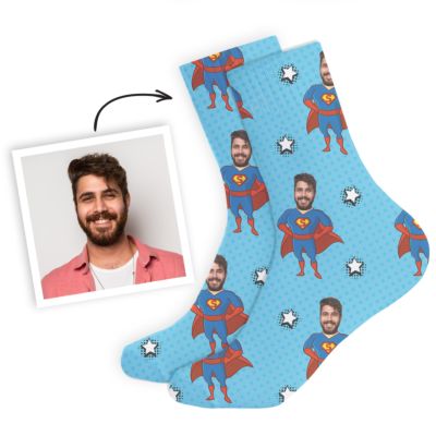 Geschenk für Freund personalisierbares Superhelden Socken