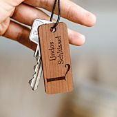 Personalisierbarer Holz Schlüsselanhänger mit Monogramm