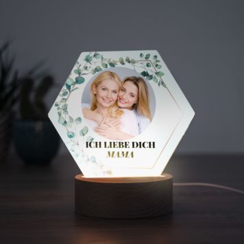 Personalisierbare LED-Lampe Blätter mit Foto und Text - Design