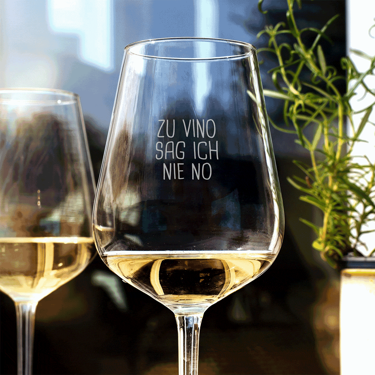 Personalisierbares Weinglas mit Spruch